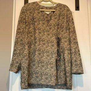 Casual Corner side tie eastern blouse size 14